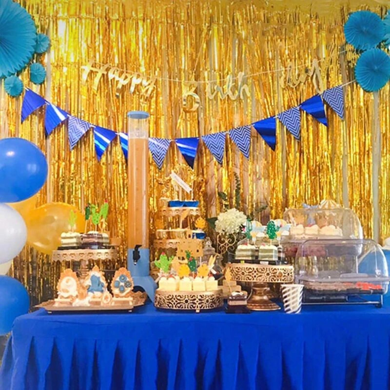 Novo 4/2/1 pakiranje pozadine za zabavu od metalne folije zavjese od šljokica s resama za odrasle, djecu, rođendanske proslave, vjenčanje, ukrasi za tuširanje djeteta