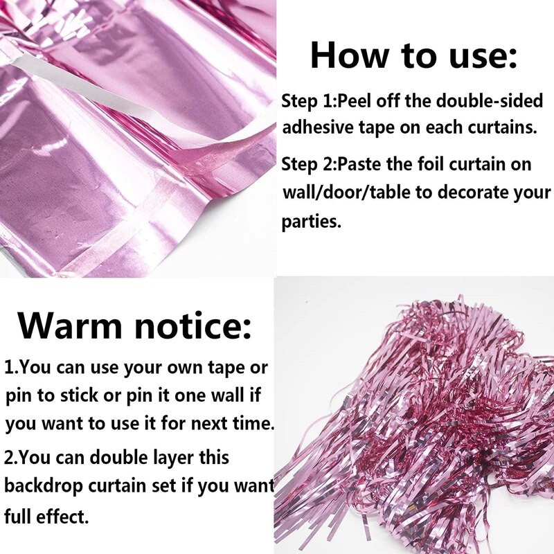 Novo 4/2/1 pakiranje pozadine za zabavu od metalne folije zavjese od šljokica s resama za odrasle, djecu, rođendanske proslave, vjenčanje, ukrasi za tuširanje djeteta