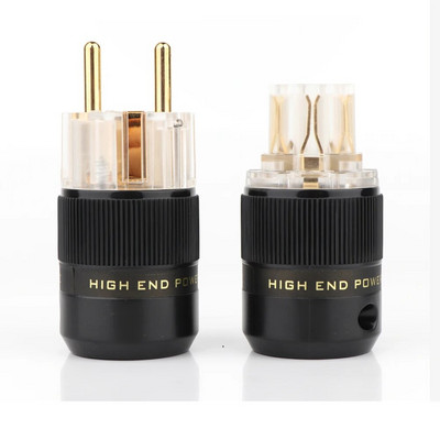 Visokokvalitetni 24K pozlaćeni Schuko utikač EU utikač HIFI europski utikač muški ženski utikač posrebreni rodijem Diy