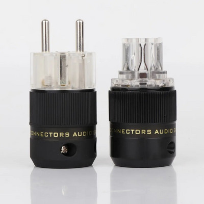 Visokokvalitetni 24K pozlaćeni Schuko utikač EU utikač HIFI europski utikač muški ženski utikač posrebreni rodijem Diy