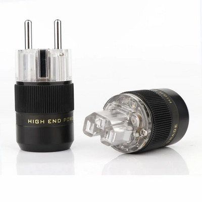 Visokokvalitetni 24K pozlaćeni Schuko utikač EU utikač HIFI europski utikač muški ženski utikač posrebreni rodijem Diy