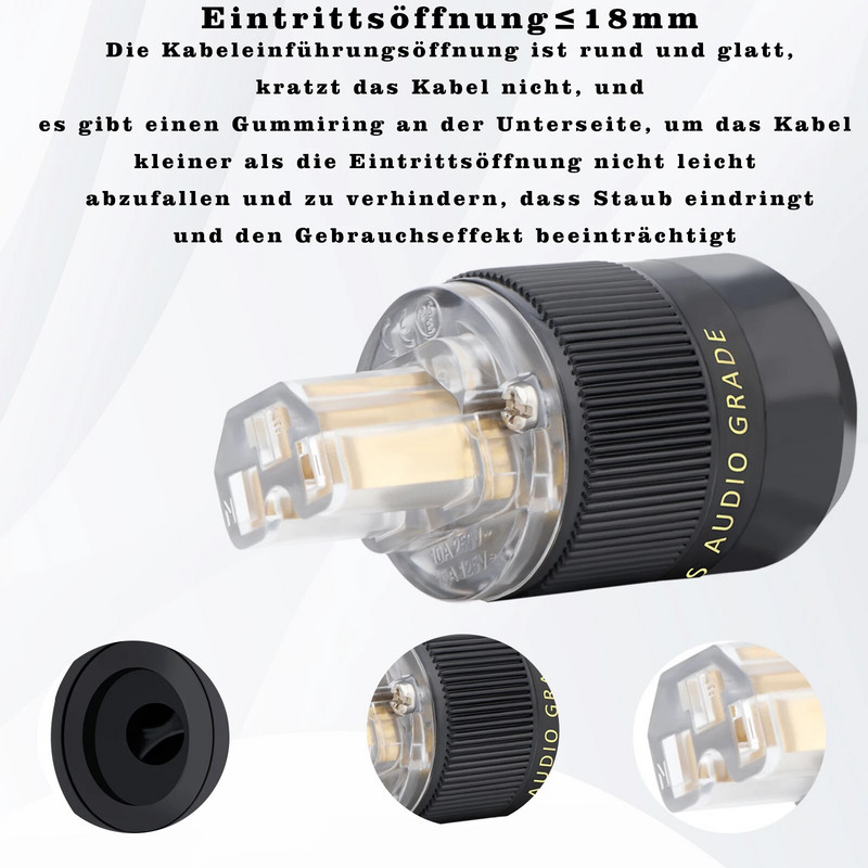 Visokokvalitetni 24K pozlaćeni Schuko utikač EU utikač HIFI europski utikač muški ženski utikač posrebreni rodijem Diy