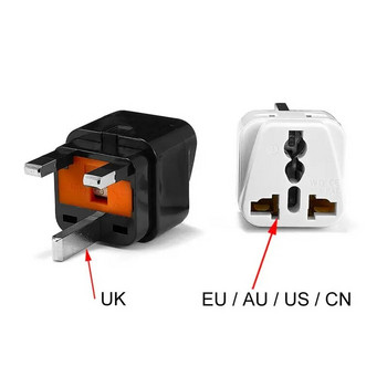 Адаптер за пътуване 2 в 1 US EU AU to UK EU Универсален висококачествен щепсел адаптер с 13A предпазител за компютър Компютър Адаптер за щепсел за телевизор
