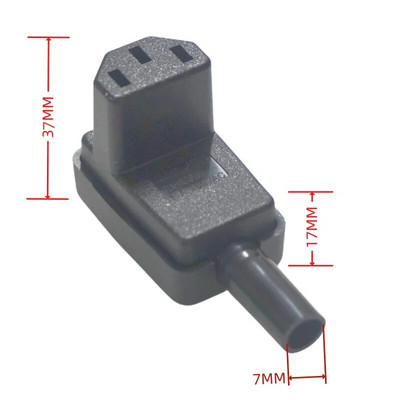 Must 10A CE vask IEC320 C13 arvuti UPS PDU toiteväljundi pistik küünarnukk 90 kolmeharu adapteri pistik 3p pistikupesa juhtmega pistikupesa