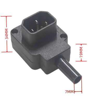 Must 10A CE vask IEC320 C13 arvuti UPS PDU toiteväljundi pistik küünarnukk 90 kolmeharu adapteri pistik 3p pistikupesa juhtmega pistikupesa