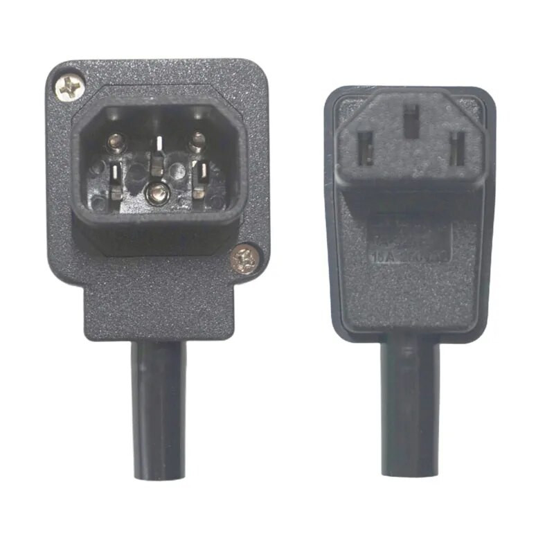 Must 10A CE vask IEC320 C13 arvuti UPS PDU toiteväljundi pistik küünarnukk 90 kolmeharu adapteri pistik 3p pistikupesa juhtmega pistikupesa
