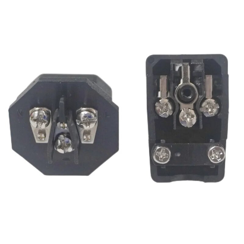 Must 10A CE vask IEC320 C13 arvuti UPS PDU toiteväljundi pistik küünarnukk 90 kolmeharu adapteri pistik 3p pistikupesa juhtmega pistikupesa