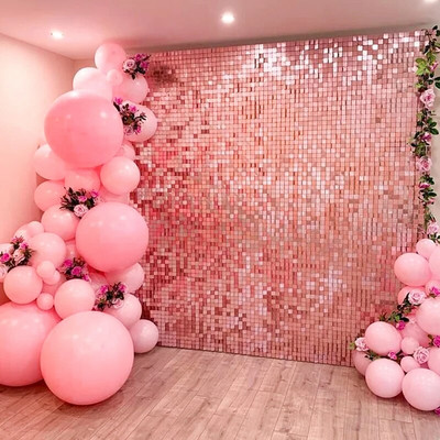 Διακοσμήσεις για πάρτι γενεθλίων με γυαλιστερή παγιέτα φόντο Γάμου Διακόσμηση παιδικού ντους Κουρτίνα γενεθλίων Photozone Glitter Foil