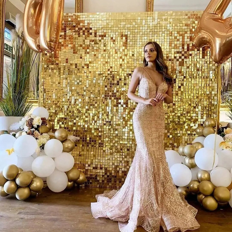 Dekoracije za rođendanske zabave Svjetlucava pozadina sa šljokicama Pozadina Vjenčanje Baby Shower Dekoracija Rođendanska fotozona Zavjesa od svjetlucave folije