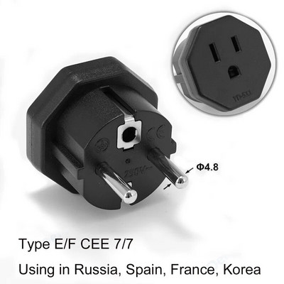 Universalus EU KR maitinimo kištuko adapteris AU JK Izraelis Šveicarijos JAV ir ES Europos kelionių adapteris Elektrinis kištuko lizdas Kelioninis adapteris