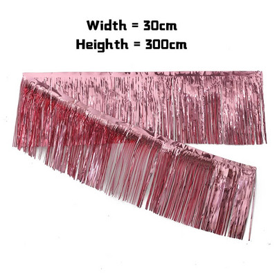 3 m sädelevad tutid narmasbänner läikiv roosikuldne metallist fooliumist tuttide vanik jõulusünnipäevapeo taustaks seinakaunistuseks