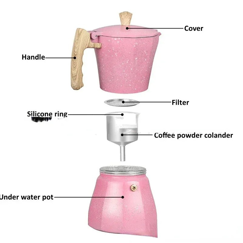 Moka Pot Италианска кафемашина Еспресо Алуминиев гейзер Кафемашина Чайник Лате печка Класическа кафеварка Аксесоари за бариста