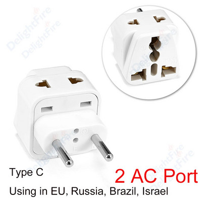 ES JAV AU JK į Braziliją Izraelis Kelioninis adapteris Maitinimas ES elektros lizdas Elektros lizdas Kištukinis adapteris Universalus adapterio keitiklis