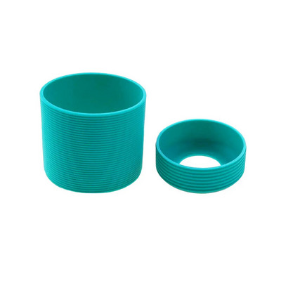 Silikonski svijet 2 kom/set 6,5 CM Silikonska navlaka za šalicu Pruge toplinski izolirane za staklenu navlaku za šalicu 65 MM Silikonski donji poklopac za šalicu