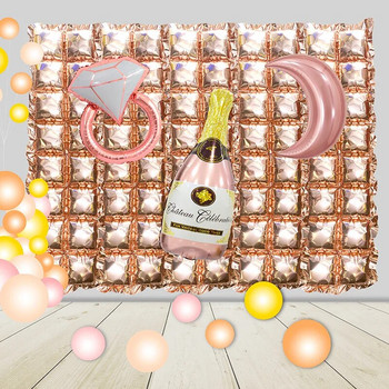 4 τεμ. Τετράγωνο μπαλόνι αλουμινόχαρτο 148*568 εκ. Διακόσμηση τοίχου φόντου για διακόσμηση πάρτι γενεθλίων Μπομπονιέρες ντους μωρού Προμήθειες για αρραβώνες