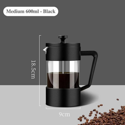 350ML/600ML/1000ML Френч преса Кафемашина Високо боросиликатно стъкло House Coffee Brewer Млечна пяна Пенообразувател Barista Чайник