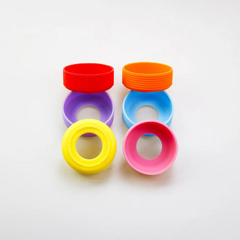 16 цвята 5,5 CM силиконова чаша с резба Долен капак 55 MM Подложка за чаша Обвивка Долен пръстен Устойчив на износване долен капак