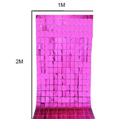 1*2M veidrodis Suare Fono folijos užuolaidos Vestuvių fonas Gimtadienio dekoracijos Sienų dekoras Gimtadienio nuotraukų zonos veidrodinė siena