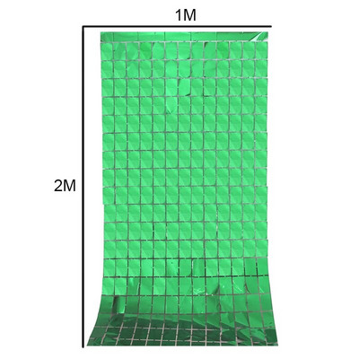 1*2M veidrodis Suare Fono folijos užuolaidos Vestuvių fonas Gimtadienio dekoracijos Sienų dekoras Gimtadienio nuotraukų zonos veidrodinė siena