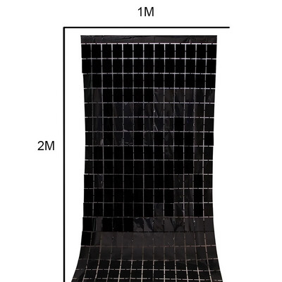 1*2M veidrodis Suare Fono folijos užuolaidos Vestuvių fonas Gimtadienio dekoracijos Sienų dekoras Gimtadienio nuotraukų zonos veidrodinė siena