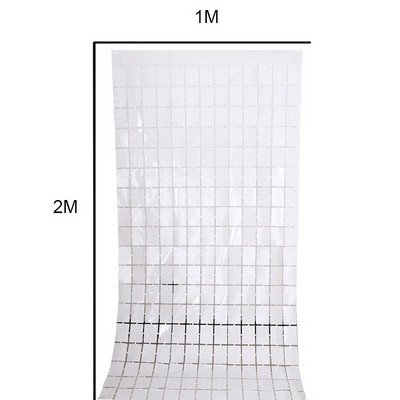 1*2M veidrodis Suare Fono folijos užuolaidos Vestuvių fonas Gimtadienio dekoracijos Sienų dekoras Gimtadienio nuotraukų zonos veidrodinė siena