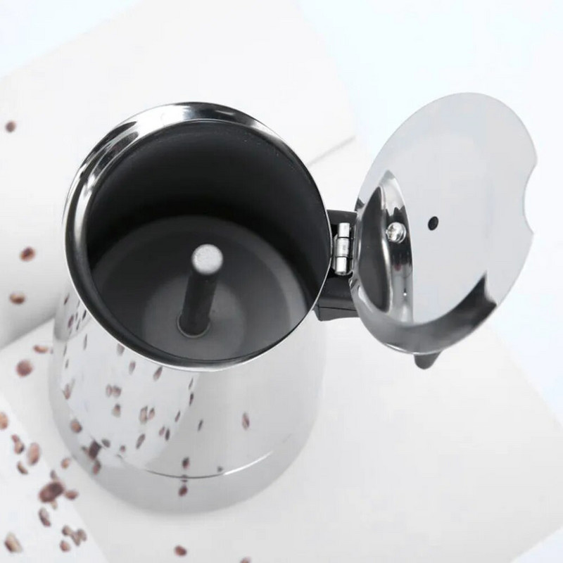 Италианска кафемашина Moka Инструмент за перколация от неръждаема стомана Mocha Cafetiere Stove Top Mocha Coffee Pot 100/200/300/450ML