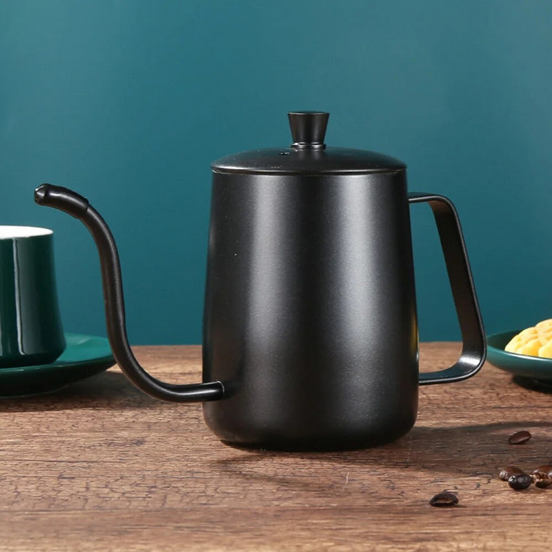 Fierbator de picurare 350 ml 600 ml ceainic de cafea Acoperire antiaderent din oțel inoxidabil de calitate alimentară cu gât de gâscă Fierbător de picurare gât de lebădă gură subțire