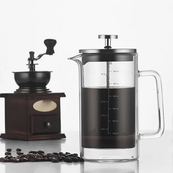 LUDA Двуслойна високо боросиликатна стъклена преса Преса Филтър кафе апарат Френска кафе тенджера с везна