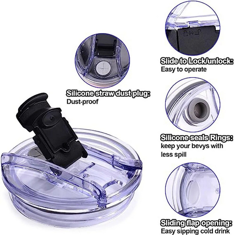 Zamjena poklopca za Stanley čašu za gašenje 30/40 oz čašu s ručkom Flip Stopper Poklopac otporan na prašinu Dodaci za Stanley čašu