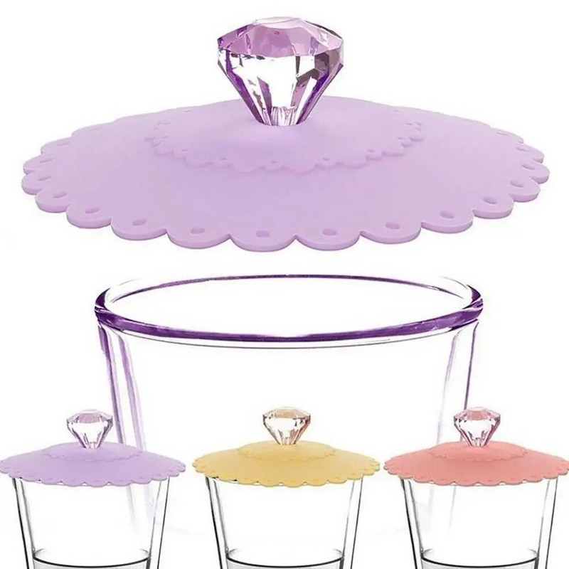 1 KOM Stakleni poklopac za piće Poklopac šalice protiv prašine Šalica za kavu Održava toplinu Silikonski poklopac za usisavanje otporan na prašinu Poklopac za čaj i kavu Kućne potrepštine