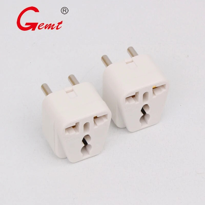 India reisipistiku adapter (tüüp D) Pakistani jaoks Nepal Bangladeshi 3 kontaktiga pistikuga maandatud ja universaalne vahelduvvoolu pistikupesa adapteri pistikupesa