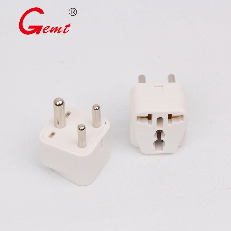 India reisipistiku adapter (tüüp D) Pakistani jaoks Nepal Bangladeshi 3 kontaktiga pistikuga maandatud ja universaalne vahelduvvoolu pistikupesa adapteri pistikupesa