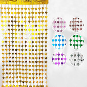 2/1 pakiranja zavjesa od folije u obliku srca Dekoracija pozadine za djevojačku večer Metalna folija Zavjesa s resama za vjenčanje Dekoracija za rođendansku zabavu