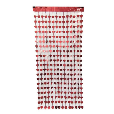 2/1 pakiranja zavjesa od folije u obliku srca Dekoracija pozadine za djevojačku večer Metalna folija Zavjesa s resama za vjenčanje Dekoracija za rođendansku zabavu