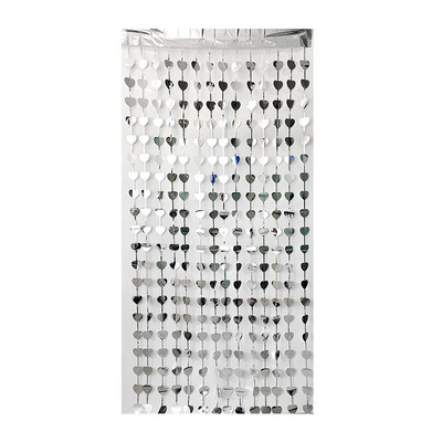 2/1 pakiranja zavjesa od folije u obliku srca Dekoracija pozadine za djevojačku večer Metalna folija Zavjesa s resama za vjenčanje Dekoracija za rođendansku zabavu