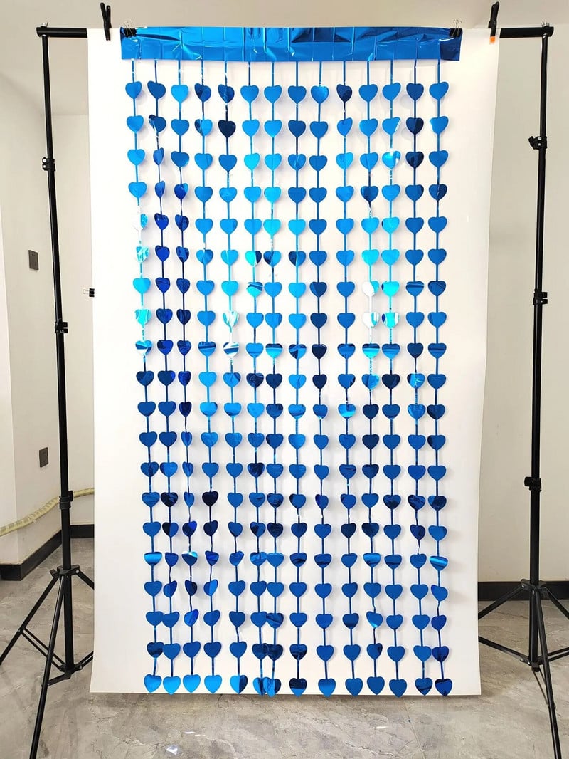 2/1 pakiranja zavjesa od folije u obliku srca Dekoracija pozadine za djevojačku večer Metalna folija Zavjesa s resama za vjenčanje Dekoracija za rođendansku zabavu