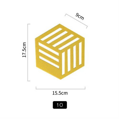 Namų kūrybinis veltinis padėkliukas šešiakampis tuščiaviduris puodelio kilimėlis Minkštas šilumos izoliuotas neslystantis padėklas namų karštų gėrimų laikiklis, darbalaukio dekoravimo kilimėlis