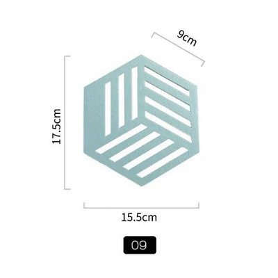 Namų kūrybinis veltinis padėkliukas šešiakampis tuščiaviduris puodelio kilimėlis Minkštas šilumos izoliuotas neslystantis padėklas namų karštų gėrimų laikiklis, darbalaukio dekoravimo kilimėlis