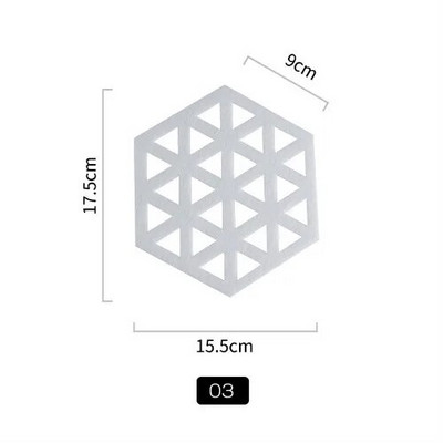 Namų kūrybinis veltinis padėkliukas šešiakampis tuščiaviduris puodelio kilimėlis Minkštas šilumos izoliuotas neslystantis padėklas namų karštų gėrimų laikiklis, darbalaukio dekoravimo kilimėlis