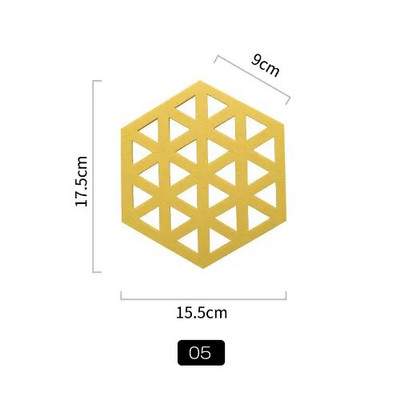 Namų kūrybinis veltinis padėkliukas šešiakampis tuščiaviduris puodelio kilimėlis Minkštas šilumos izoliuotas neslystantis padėklas namų karštų gėrimų laikiklis, darbalaukio dekoravimo kilimėlis