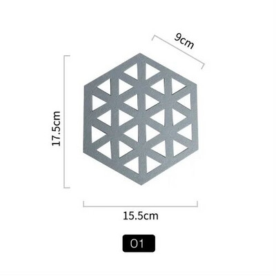 Namų kūrybinis veltinis padėkliukas šešiakampis tuščiaviduris puodelio kilimėlis Minkštas šilumos izoliuotas neslystantis padėklas namų karštų gėrimų laikiklis, darbalaukio dekoravimo kilimėlis