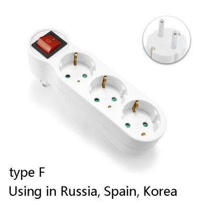 EU adapter za utikač Standardna pretvorbena utičnica Prekidač ON/OFF 16A 250V Francuska Njemački utikač 1 na 2/1 na 3 stazna bežična proširena utičnica