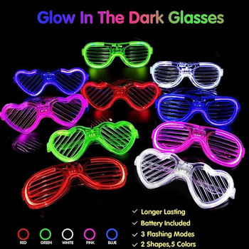 Γυαλιά Led Neon Party που αναβοσβήνουν Γυαλιά Φωτεινό φως Γυαλιά Bar Party Concert Props Φωτογραφικά στηρίγματα με λάμψη με φθορισμό