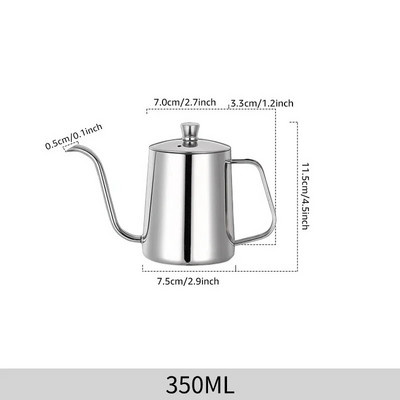 350/600 ml užpylimas ant kavos virdulio žąsies kaklelio virdulio snapelis Kavos puodai Kavos virimo aparatas virdulys ilgas siauras nerūdijančio plieno pilamas