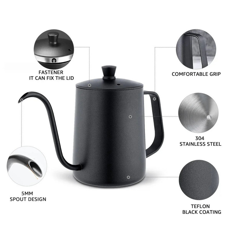 350/600 ML Prelijte kuhalo za kavu Kuhalo za vodu s guščijim vratom Izljev za kuhalo za vodu Lonci za kavu Aparat za kavu s kapanjem Dugo usko kuhalo za vodu od nehrđajućeg čelika