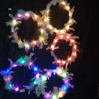 1 τμχ Glow Headband Ρυθμιζόμενο φως LED Μπομπονιέρες για πάρτι με φτερά στεφάνι για αξεσουάρ μαλλιών για γάμους λάμψη γενεθλίων