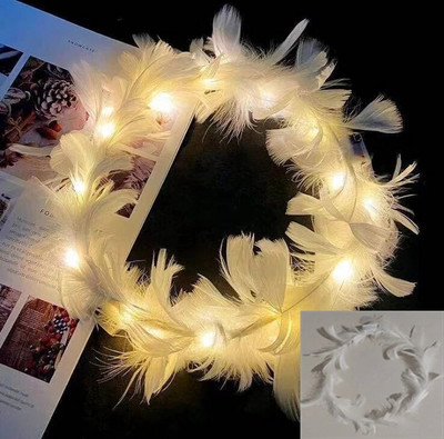 1бр светеща лента за глава регулируема LED светлина парти сувенири венец от пера лента за коса за сватба рожден ден светещи парти аксесоари за коса