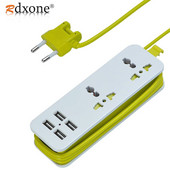 Kelionių maitinimo juostos prailginimo lizdas Nešiojamas universalus kištuko viršįtampių apsaugas su 4 USB kelionėms
