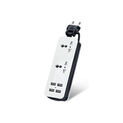 Kelionių maitinimo juostos prailginimo lizdas Nešiojamas universalus kištuko viršįtampių apsaugas su 4 USB kelionėms