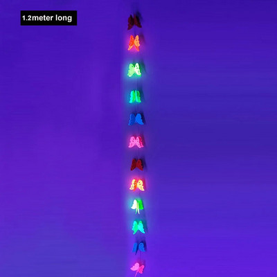 Неонова декорация, блясък в UV партито, блести, вечерни аксесоари, светещ банер за честит рожден ден, черна светлина, ярка висяща